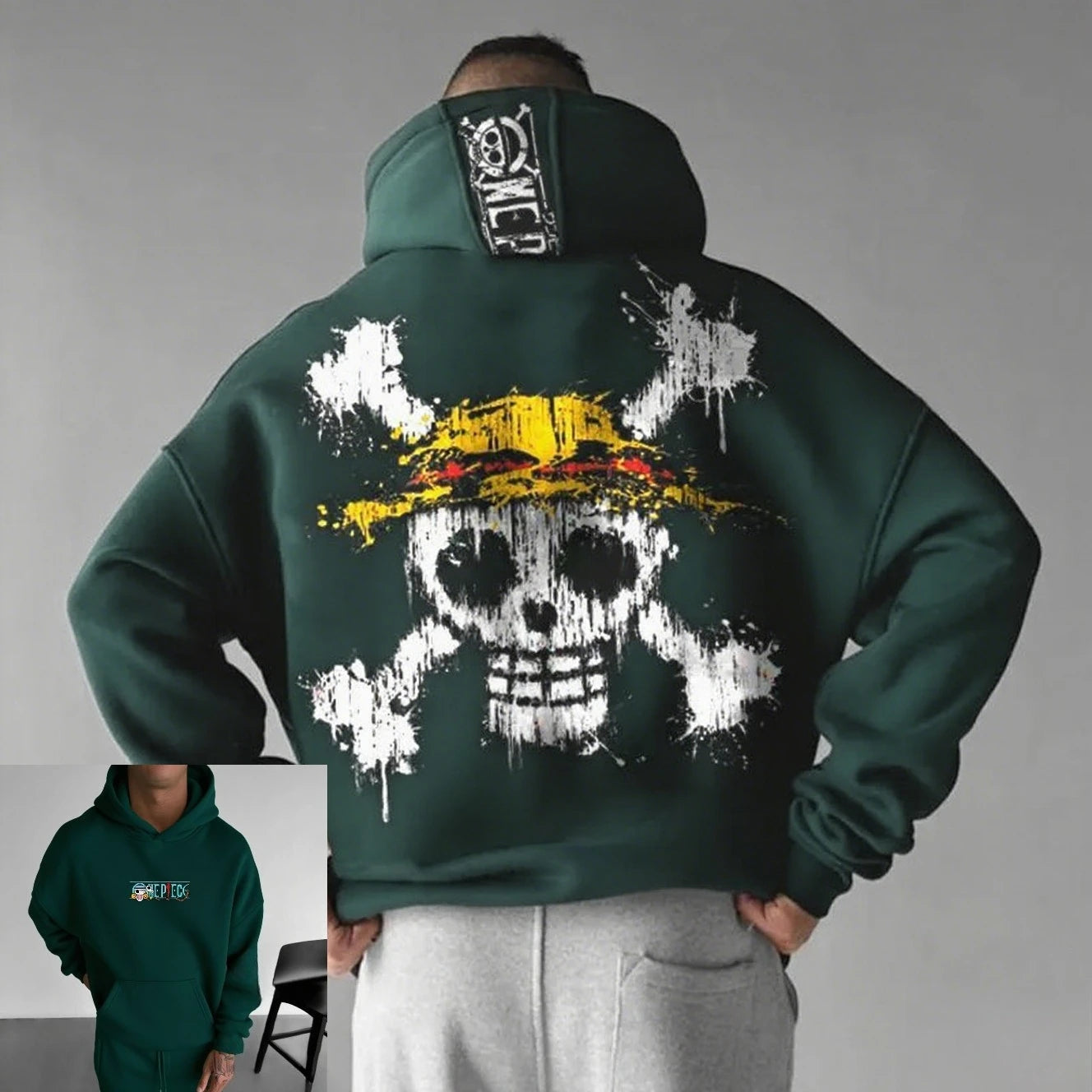 Sudadera con capucha oversize unisex de One Piece.