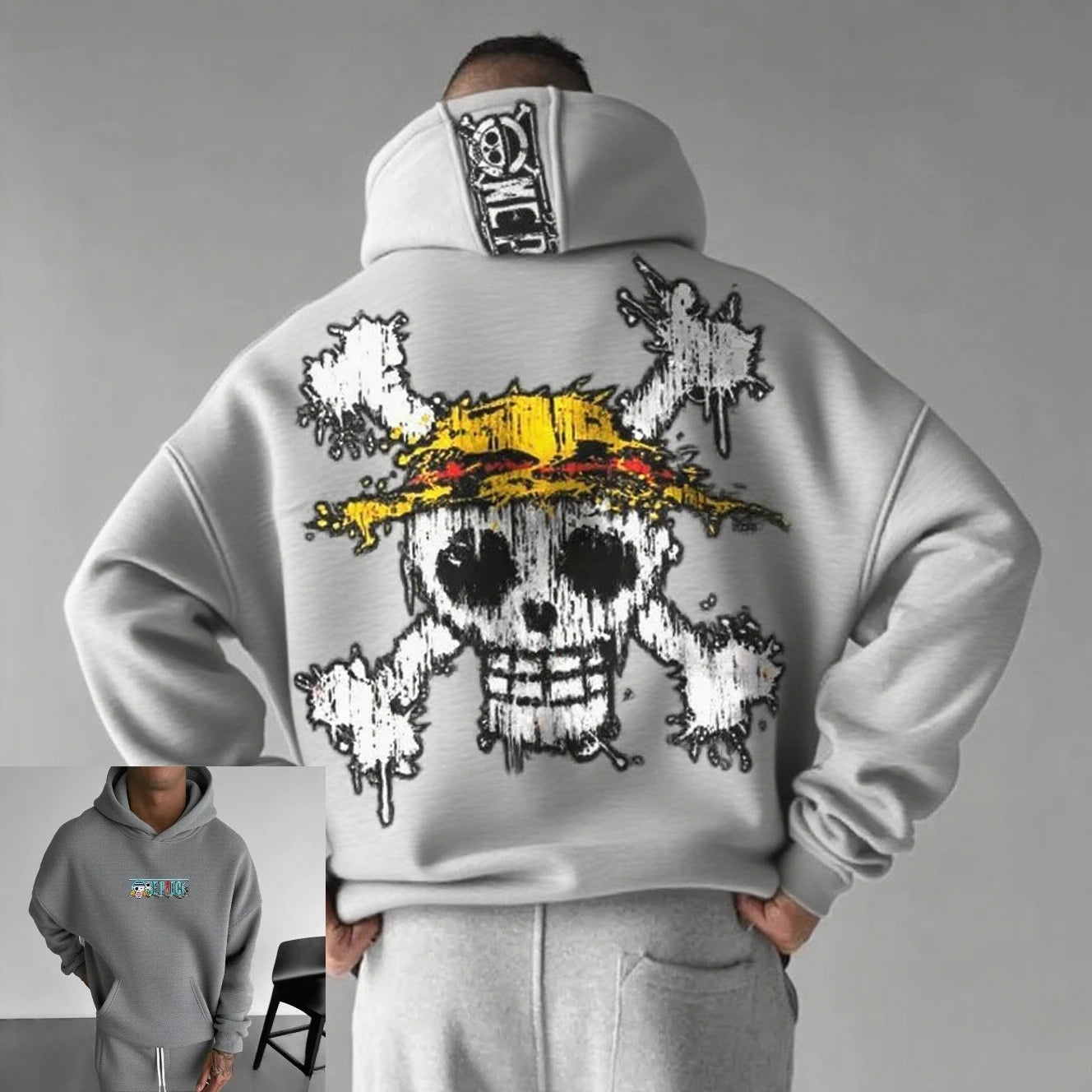Sudadera con capucha oversize unisex de One Piece.