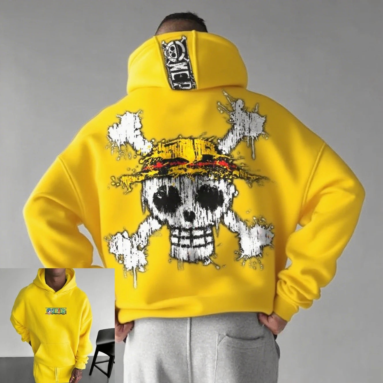 Sudadera con capucha oversize unisex de One Piece.