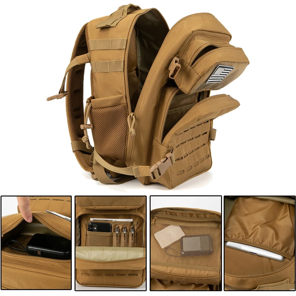 Mochila Táctica 25L MOLLE Laser Cut 900D